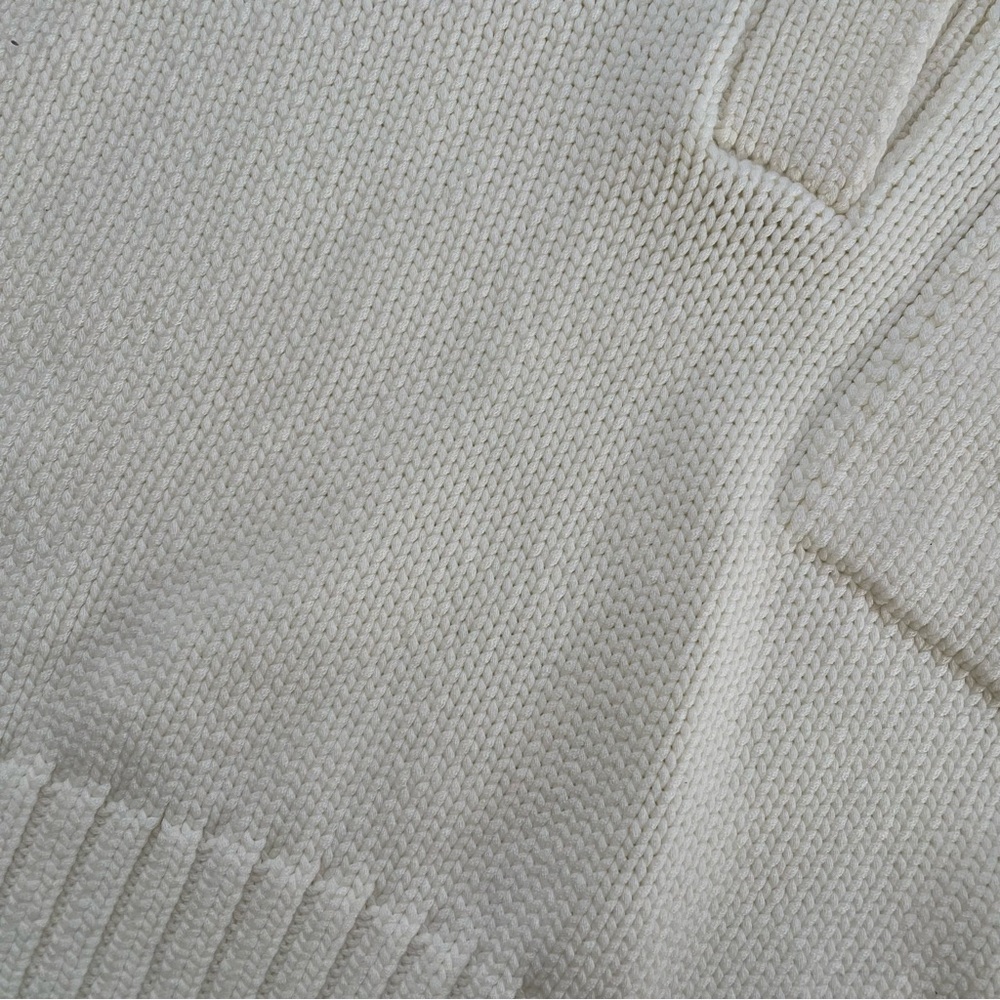 Zara Knit Polo Sweater Size Small White / Ivory - Picture 7 of 8